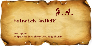 Heinrich Anikó névjegykártya